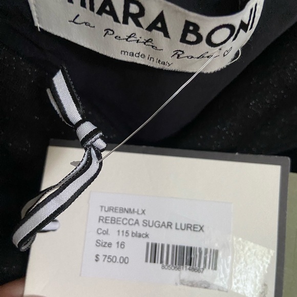 Chiara Boni Rebecca sugar lurex black jumpsuit size 16 NWT and size 14 avlbl - Picture 3 of 10